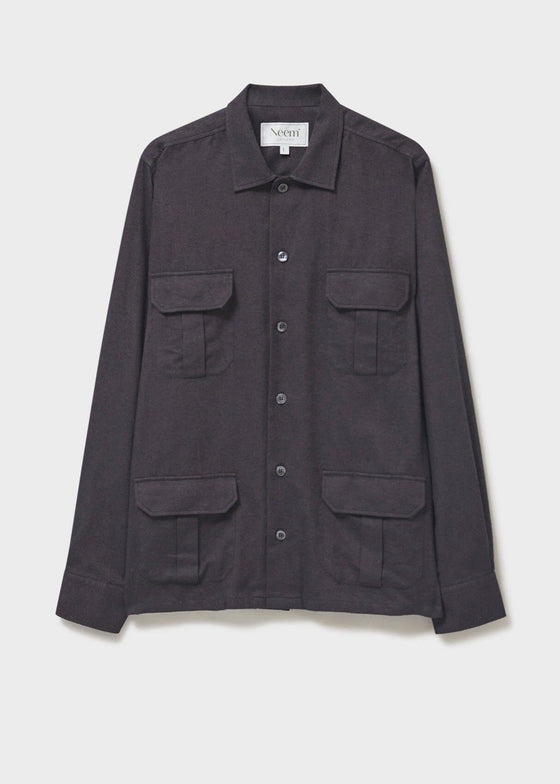 Recycled Italian Chocolate Flannel Overshirt