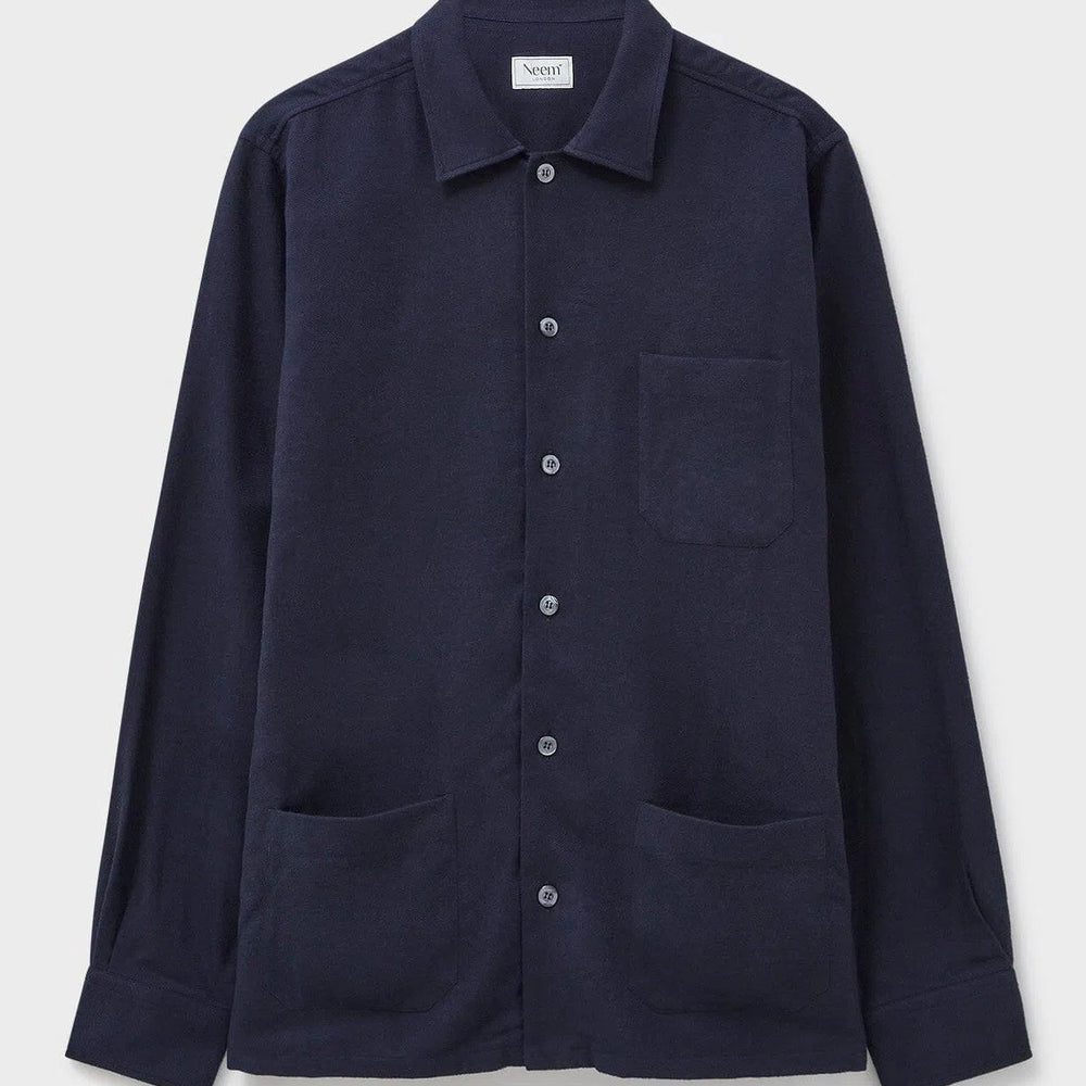 
                  
                    Recycled Italian Flannel Deep Navy Shirt Jacket
                  
                