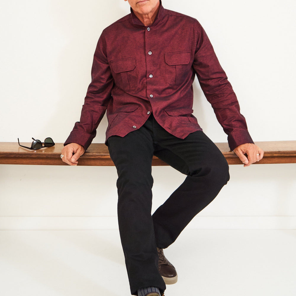 
                  
                    Recycled Italian Flannel Deep Red Over-Shirt
                  
                