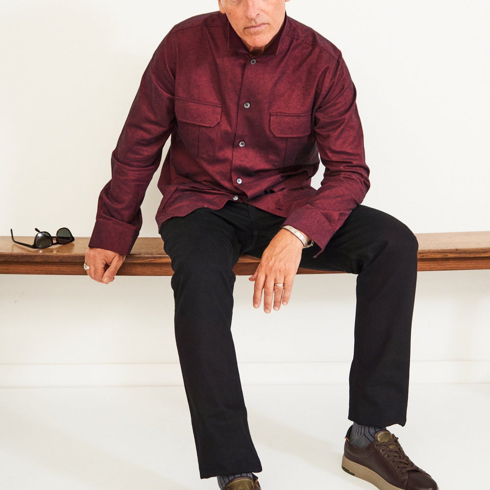 
                  
                    Recycled Italian Flannel Deep Red Over-Shirt
                  
                