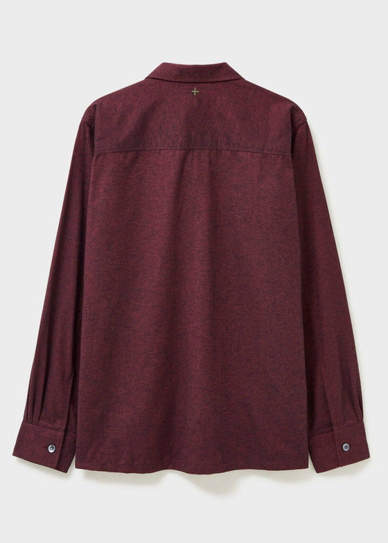 Recycled Italian Flannel Deep Red Over-Shirt