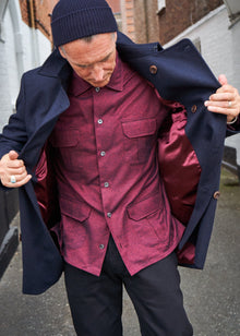  Recycled Italian Flannel Deep Red Over-Shirt