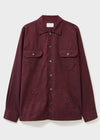 Recycled Italian Flannel Deep Red Piccadilly Overshirt