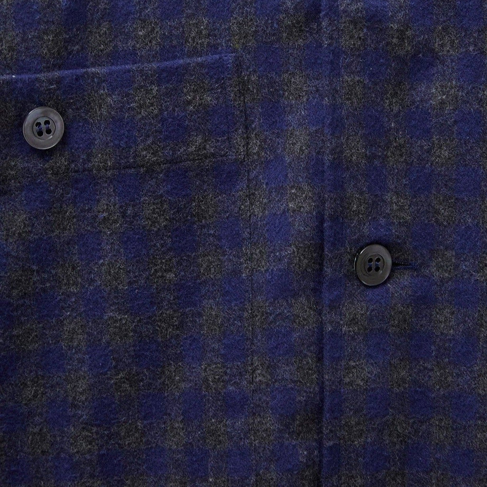 
                  
                    Recycled Italian Flannel Navy & Grey Check Double Pocket shirt
                  
                