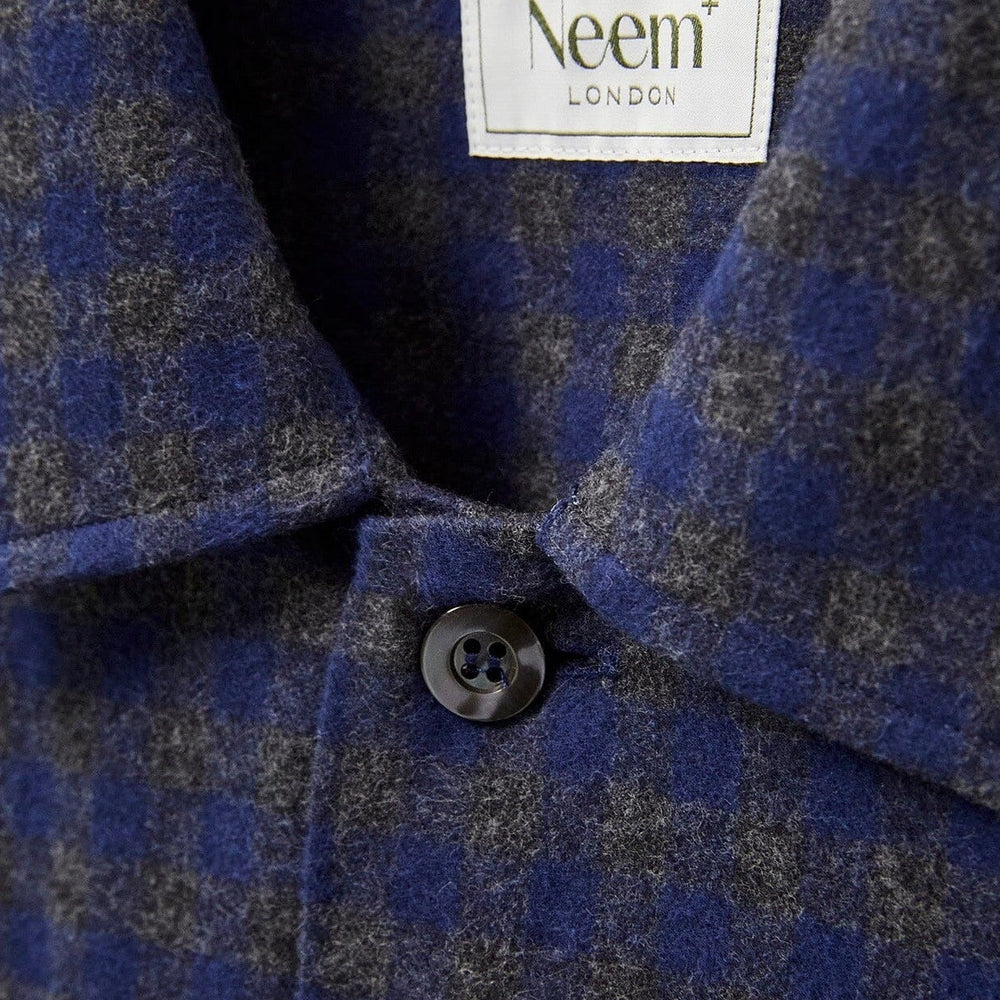 
                  
                    Recycled Italian Flannel Navy & Grey Check Piccadilly Overshirt
                  
                