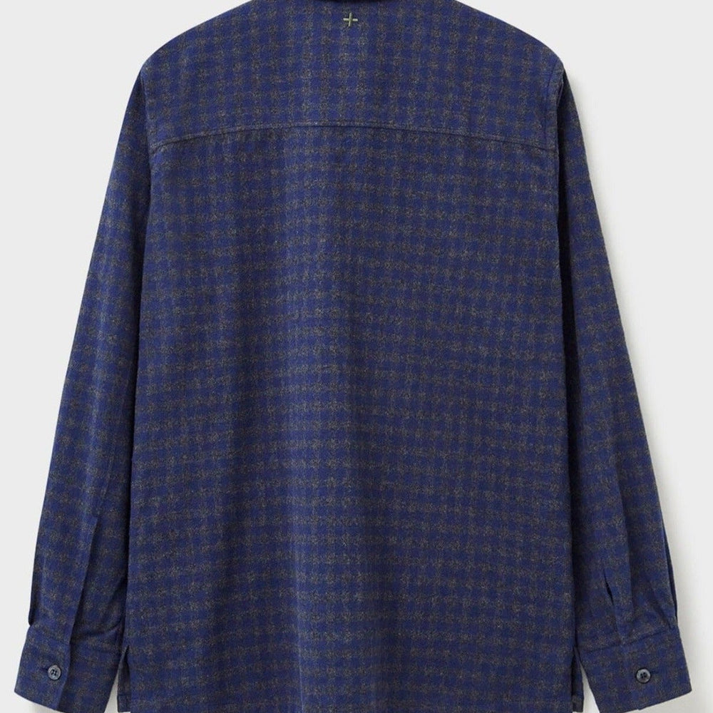 
                  
                    Recycled Italian Flannel Navy & Grey Check Piccadilly Overshirt
                  
                