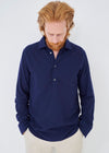 Recycled Italian Flannel Navy Popover Shirt