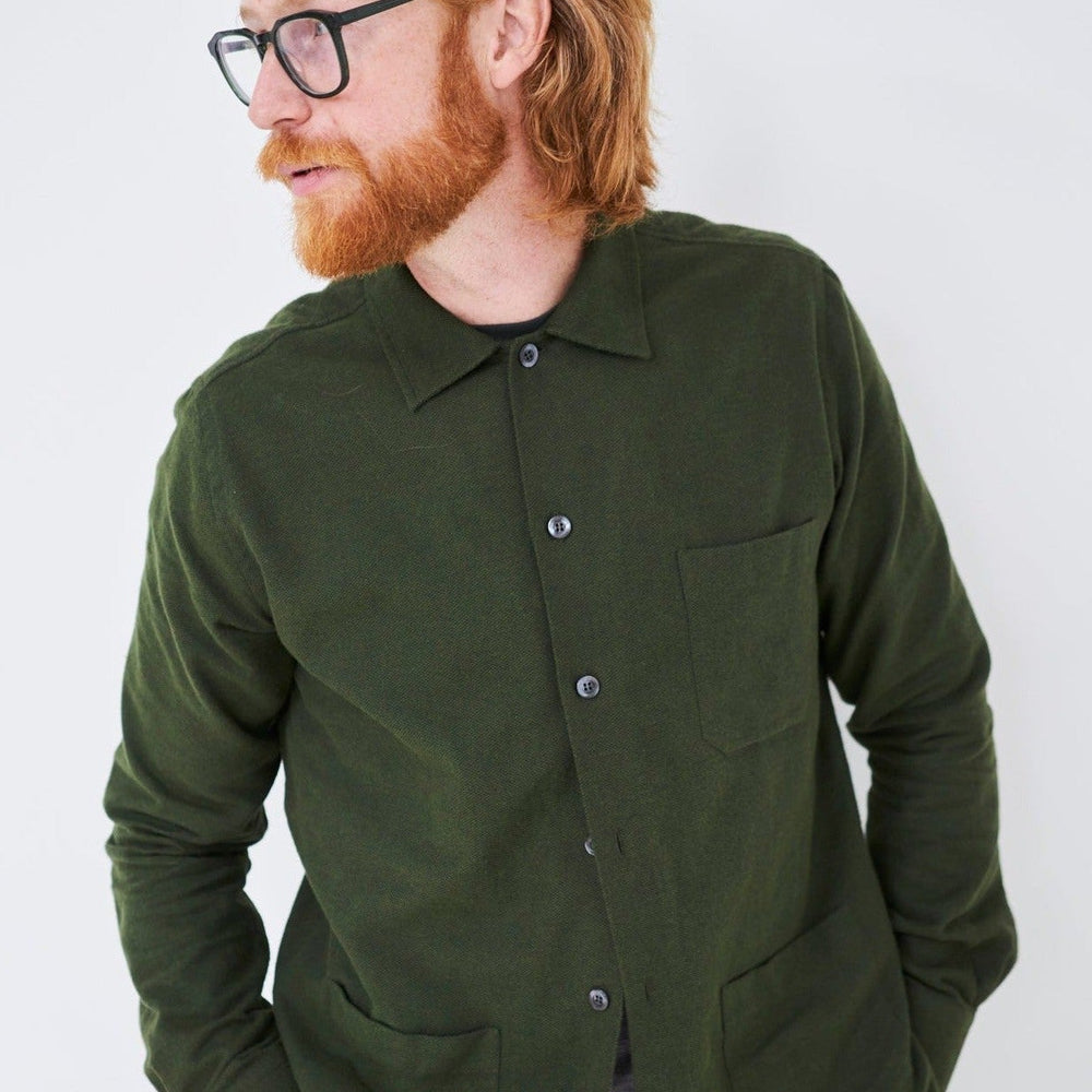 
                  
                    Recycled Italian Green Flannel Shirt Jacket
                  
                