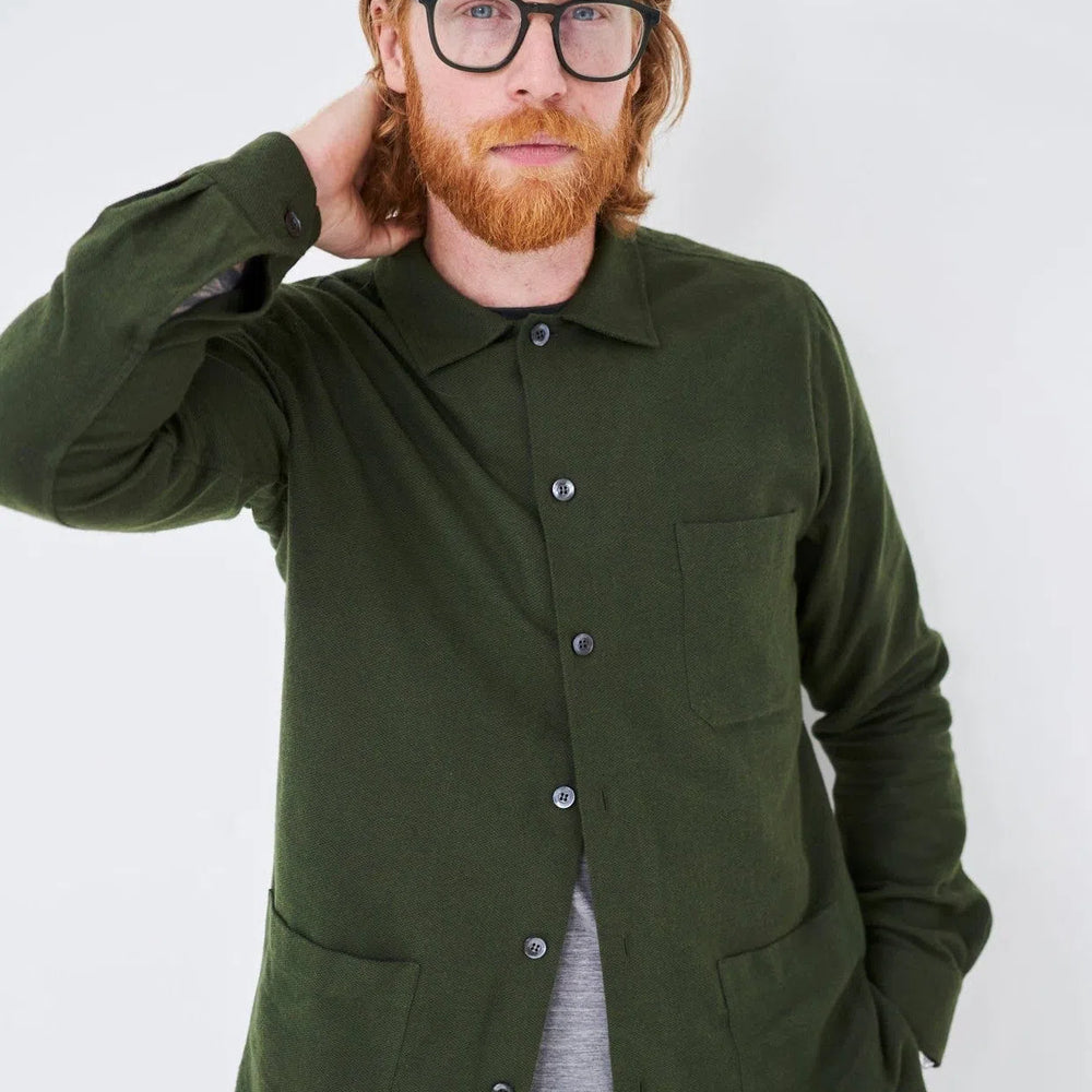 
                  
                    Recycled Italian Green Flannel Shirt Jacket
                  
                