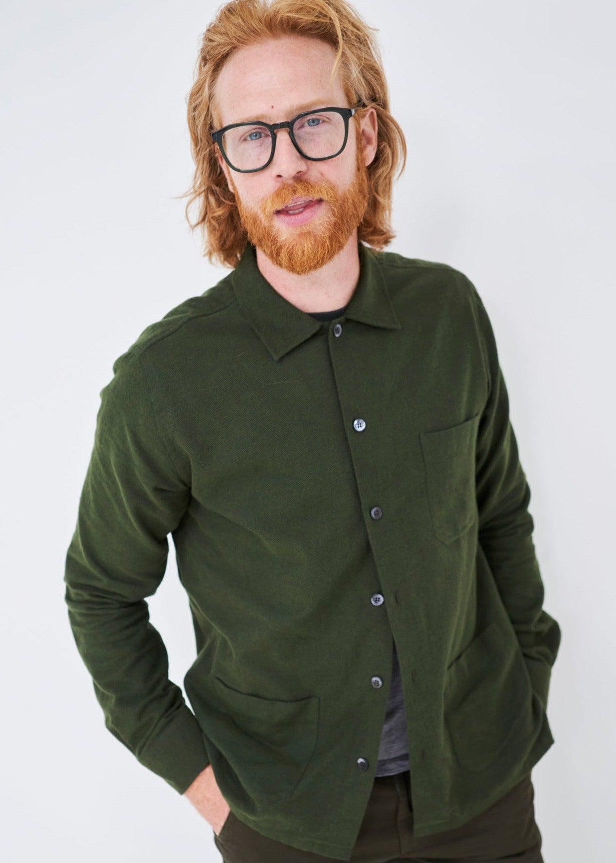 Recycled Italian Green Flannel Shirt Jacket