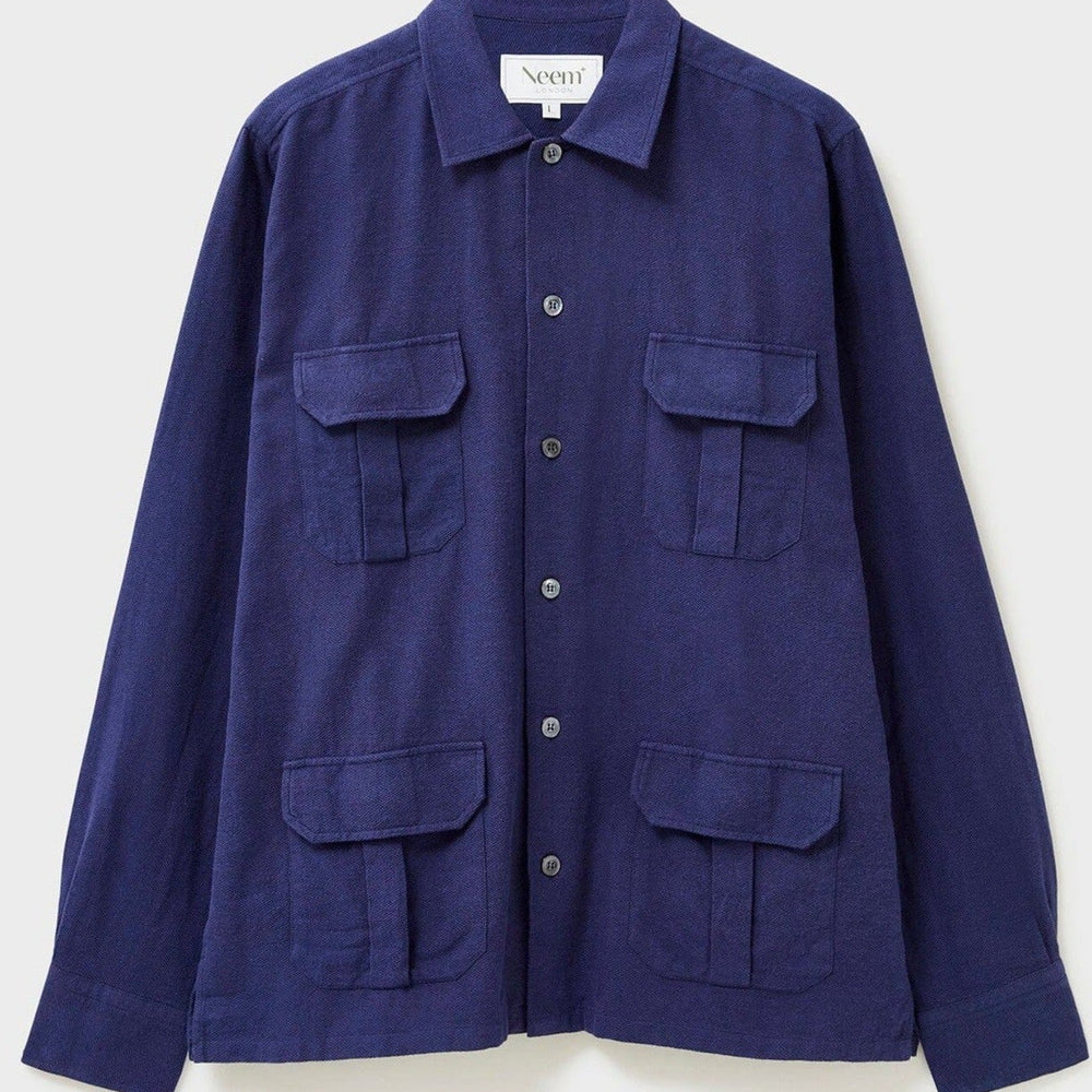 Recycled Italian Navy Flannel Overshirt