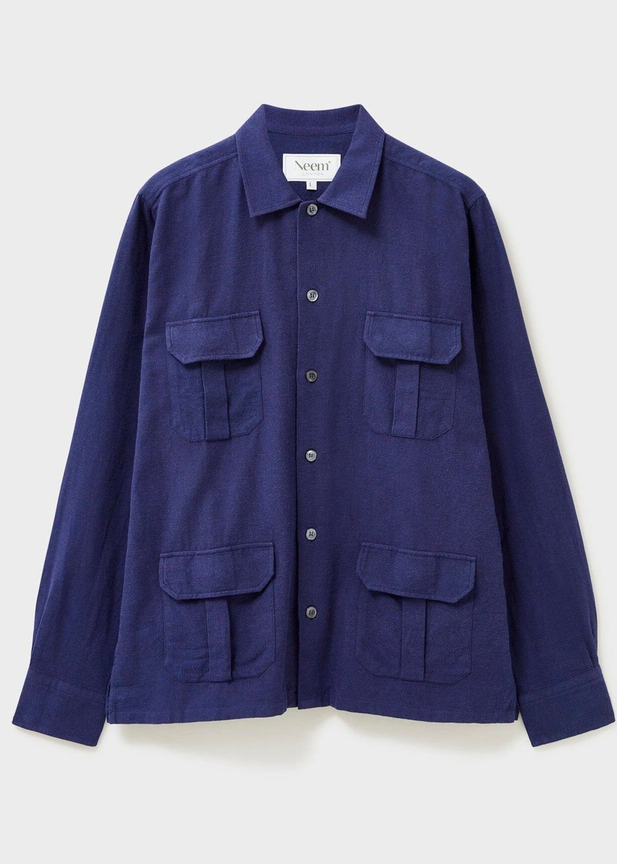 Recycled Italian Navy Flannel Overshirt