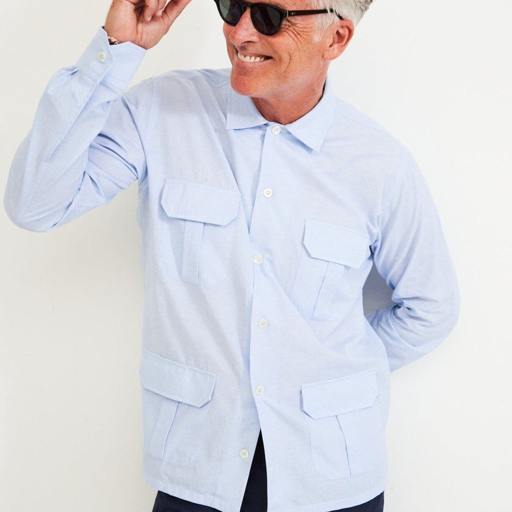 
                  
                    Recycled Italian Sky Fil-a-Fil Overshirt
                  
                