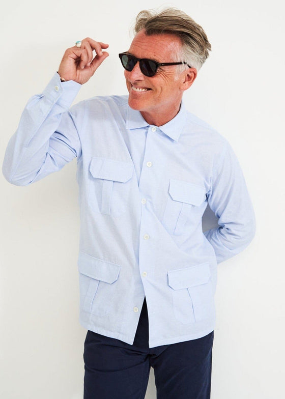 Recycled Italian Sky Fil-a-Fil Overshirt