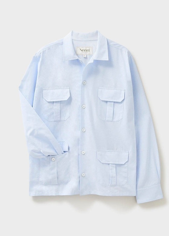 Recycled Italian Sky Fil-a-Fil Overshirt