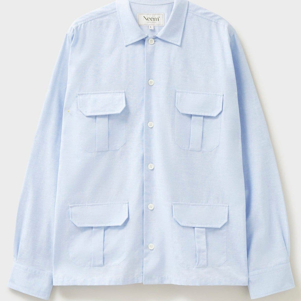 Recycled Italian Sky Fil-a-Fil Overshirt