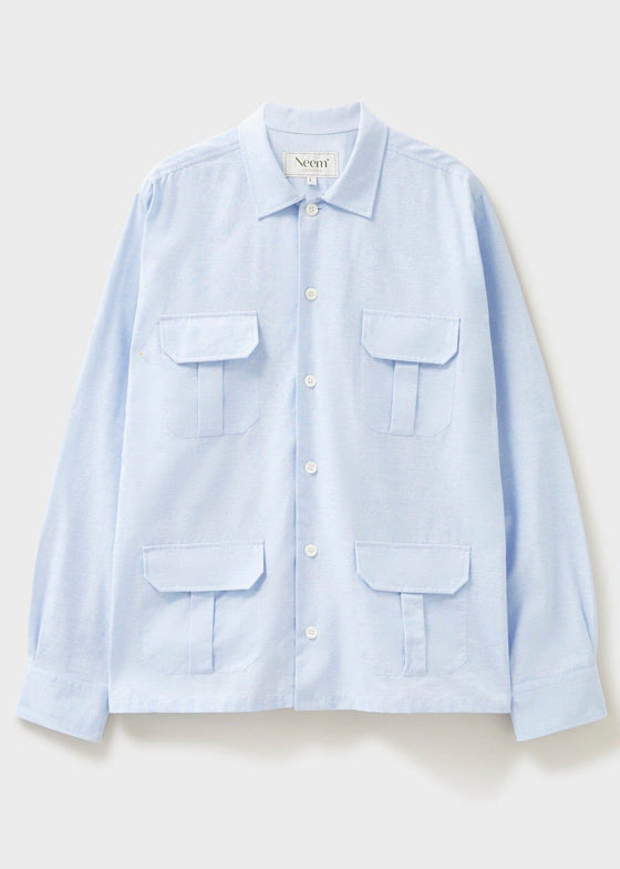 Recycled Italian Sky Fil-a-Fil Overshirt