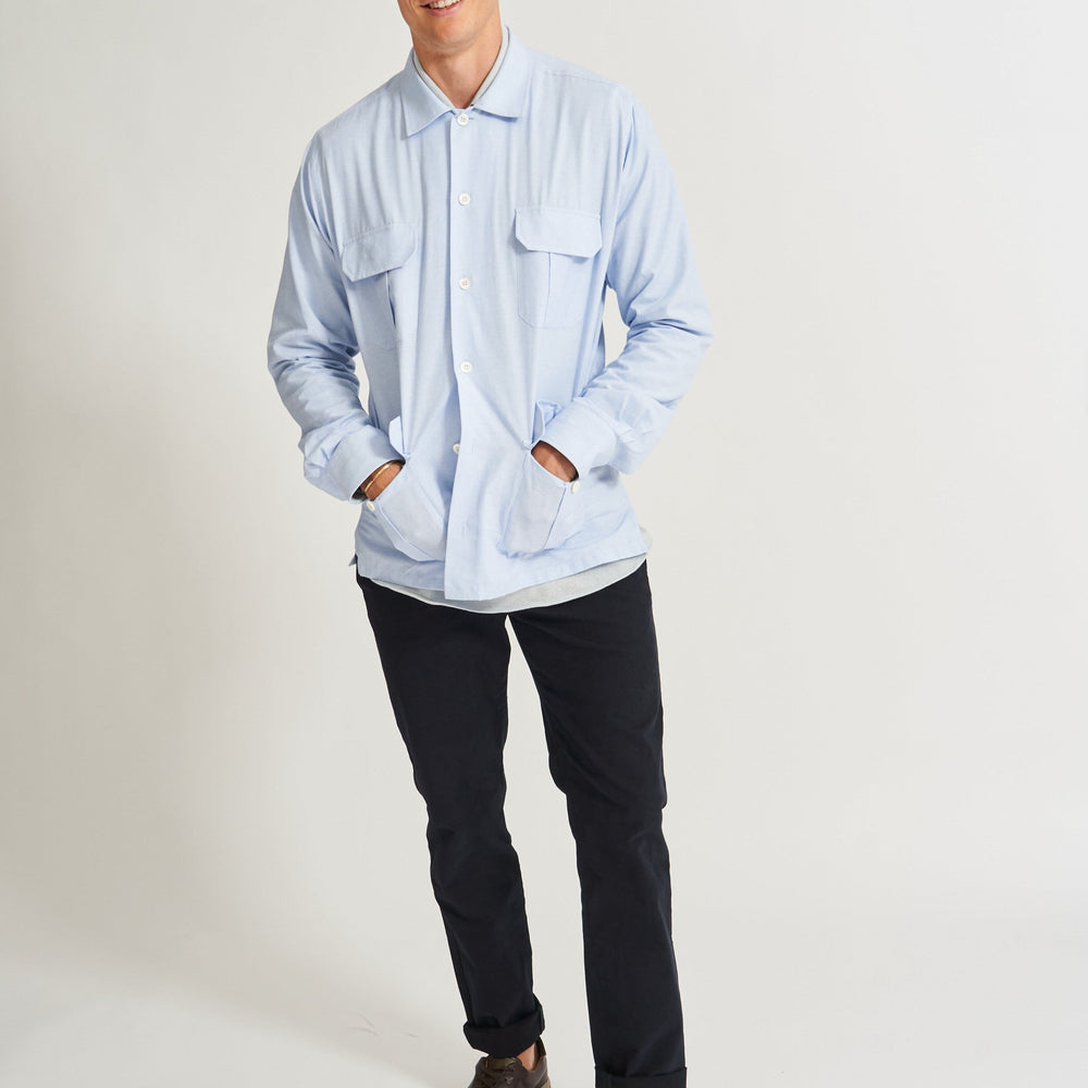 
                  
                    Recycled Italian Sky Fil-a-Fil Overshirt
                  
                