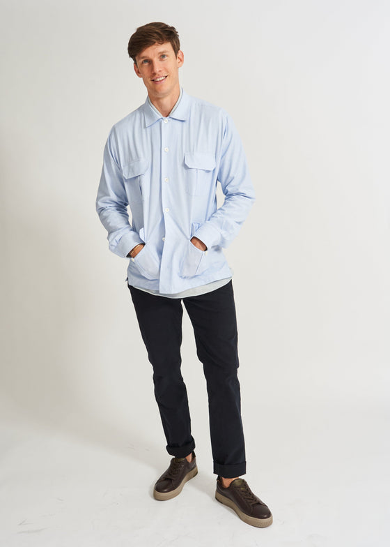 Recycled Italian Sky Fil-a-Fil Overshirt