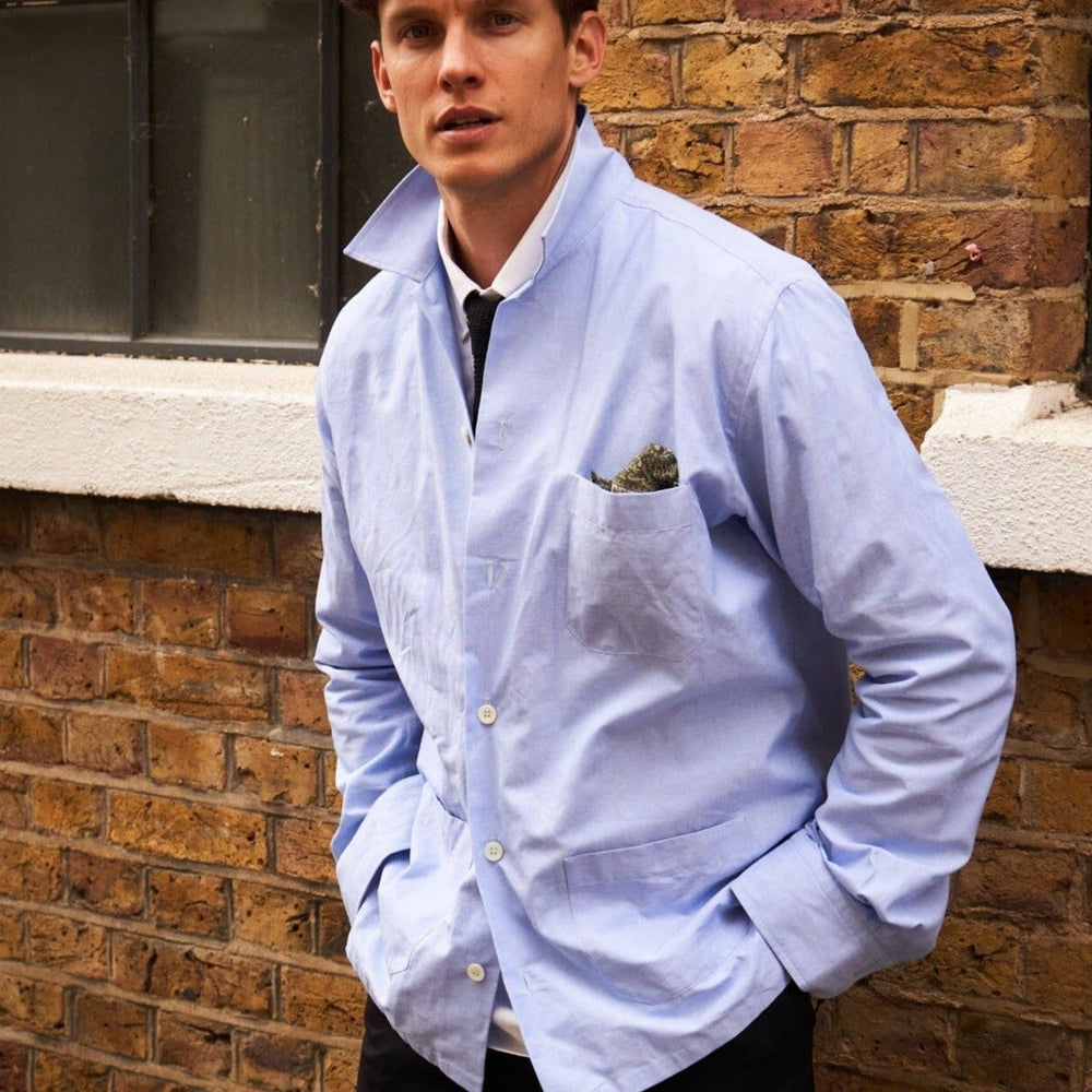 
                  
                    Recycled Italian Sky Slub Shirt Jacket
                  
                