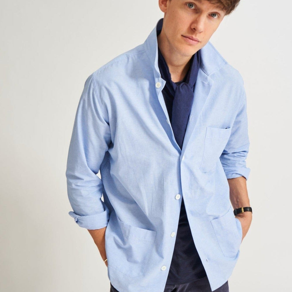 
                  
                    Recycled Italian Sky Slub Shirt Jacket
                  
                