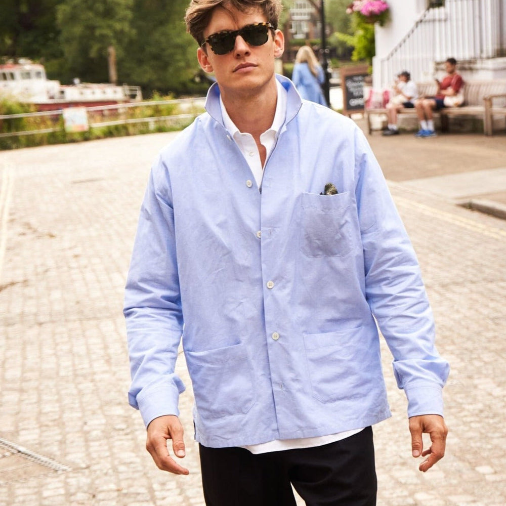 
                  
                    Recycled Italian Sky Slub Shirt Jacket
                  
                