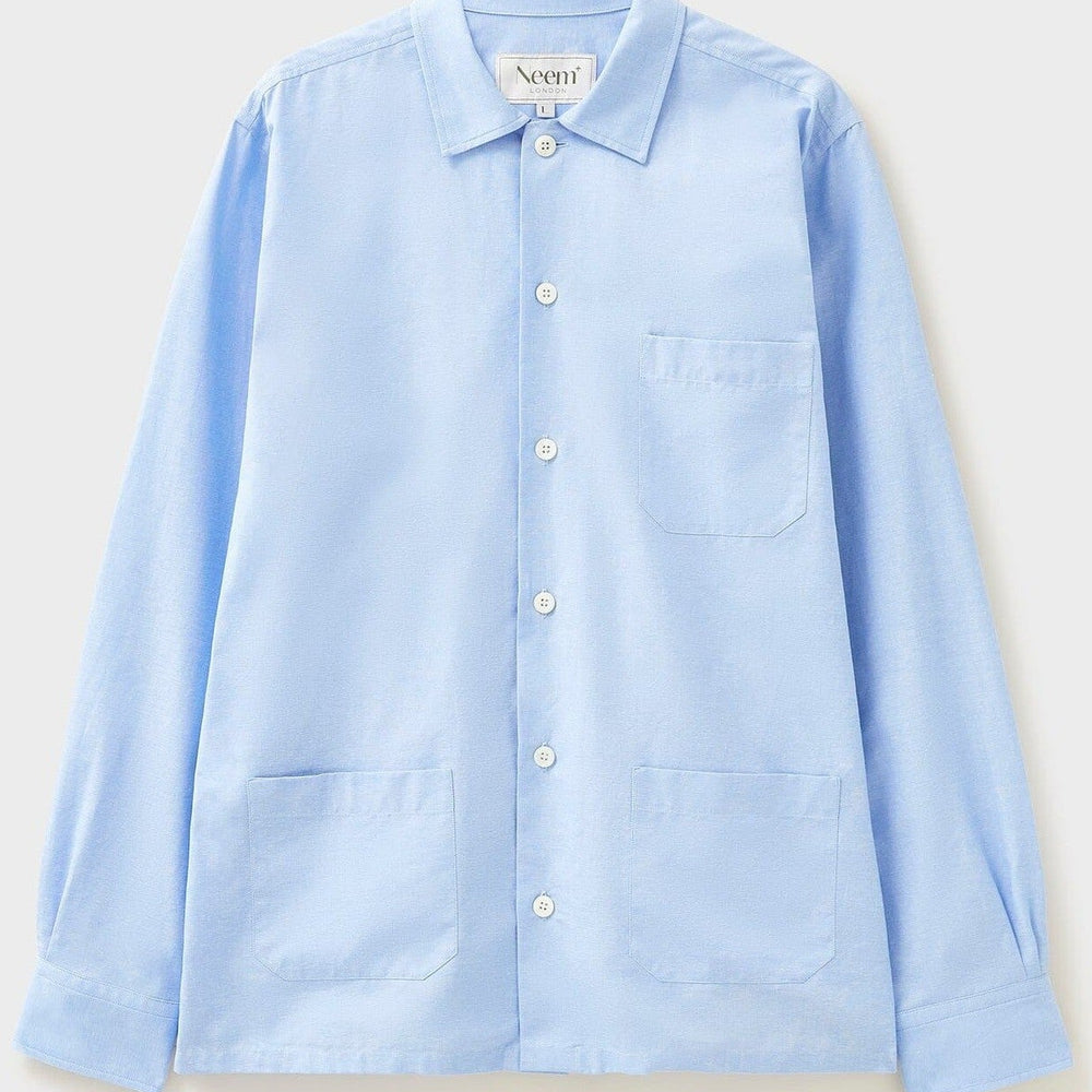 Recycled Italian Sky Slub Shirt Jacket