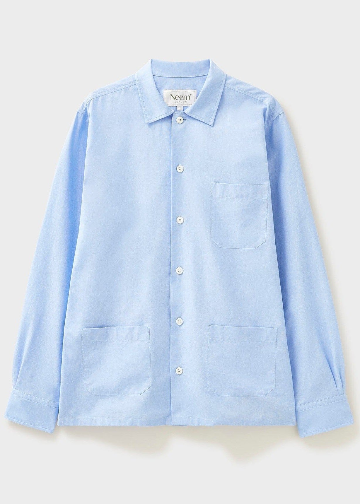 Recycled Italian Sky Slub Shirt Jacket