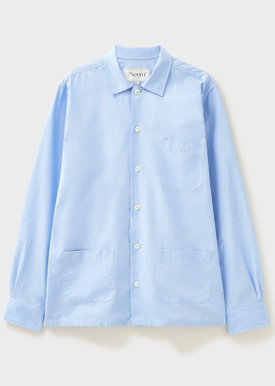 Recycled Italian Sky Slub Shirt Jacket