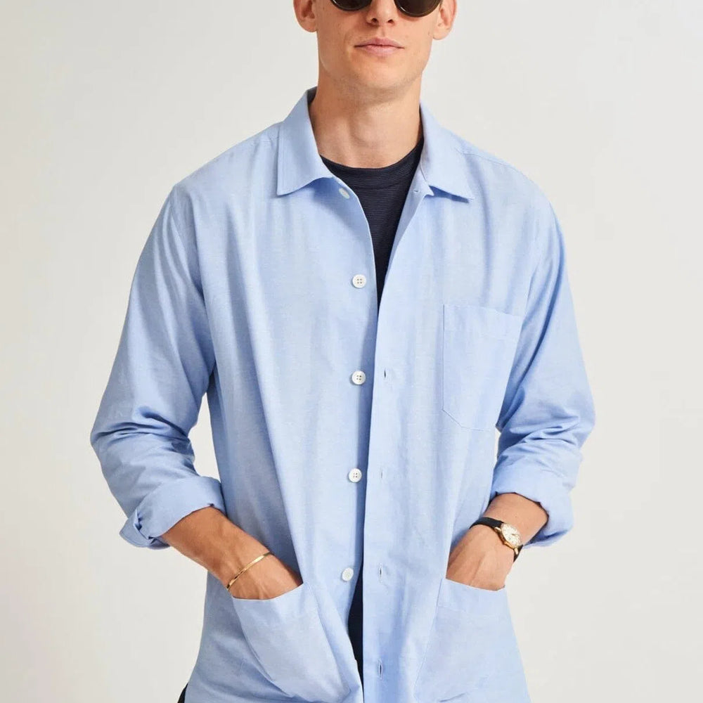 
                  
                    Recycled Italian Sky Slub Shirt Jacket
                  
                