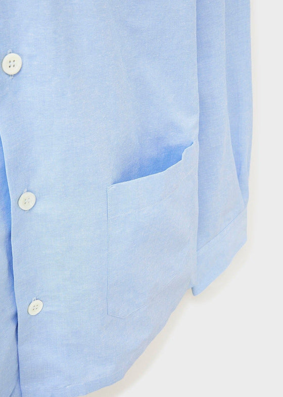 Recycled Italian Sky Slub Shirt Jacket