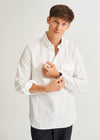 Recycled Italian White Oxford Modern Button-down Popover Shirt