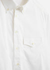 Recycled Italian White Oxford Modern Button-down Popover Shirt