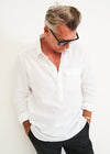 Recycled Italian White Oxford Modern Button-down Popover Shirt