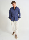 Recycled Piccadilly Cross Weave Blue Overshirt