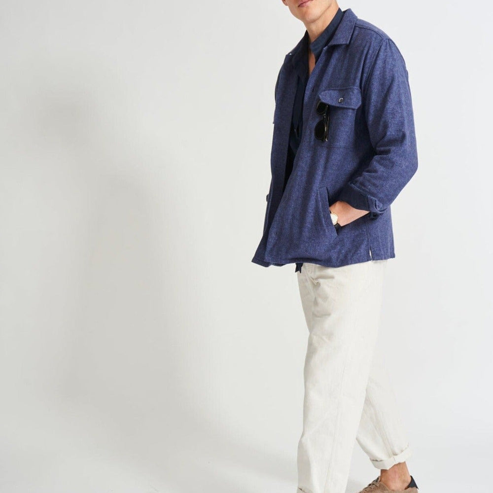 
                  
                    Recycled Piccadilly Cross Weave Blue Overshirt
                  
                