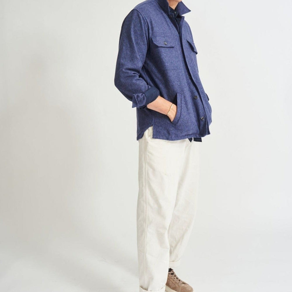 
                  
                    Recycled Piccadilly Cross Weave Blue Overshirt
                  
                