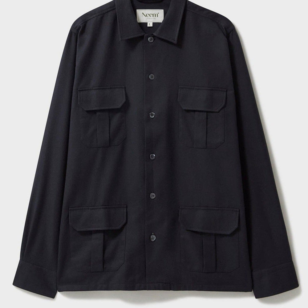 Regenerative Cotton Flannel Black OverShirt