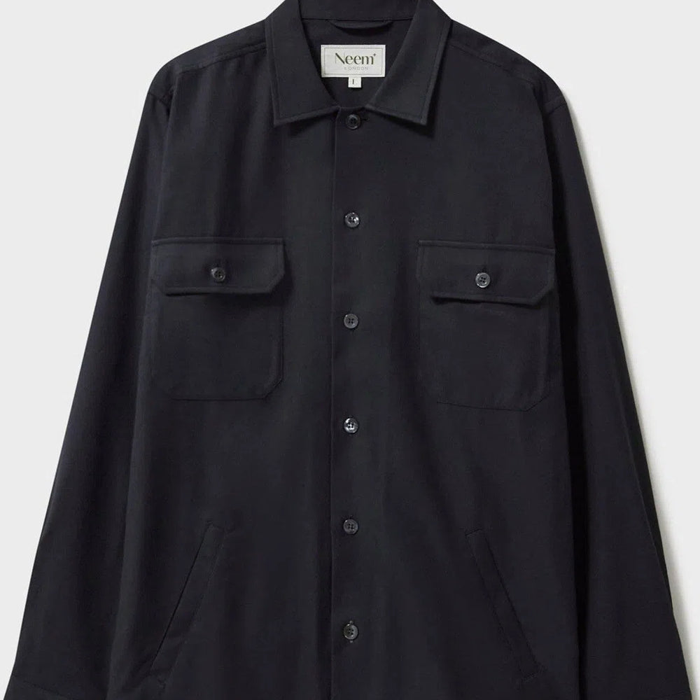 
                  
                    Regenerative Cotton Flannel Black Piccadilly Overshirt
                  
                