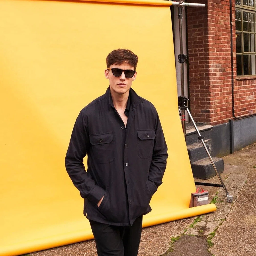 
                  
                    Regenerative Cotton Flannel Black Piccadilly Overshirt
                  
                