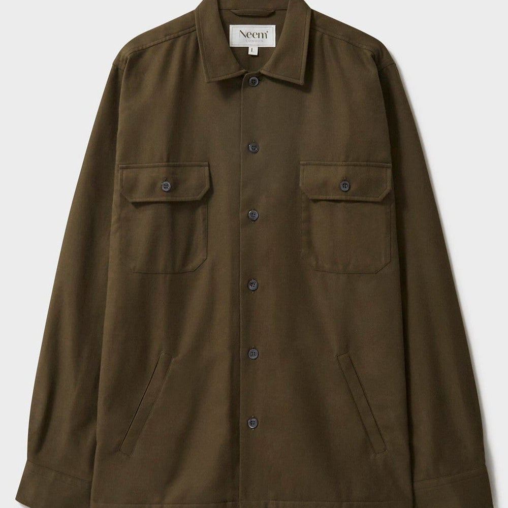 Regenerative Cotton Flannel Dorset Moss Piccadilly Overshirt