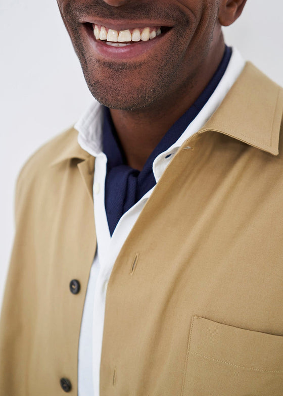 Regenerative Cotton Khaki Shirt Jacket