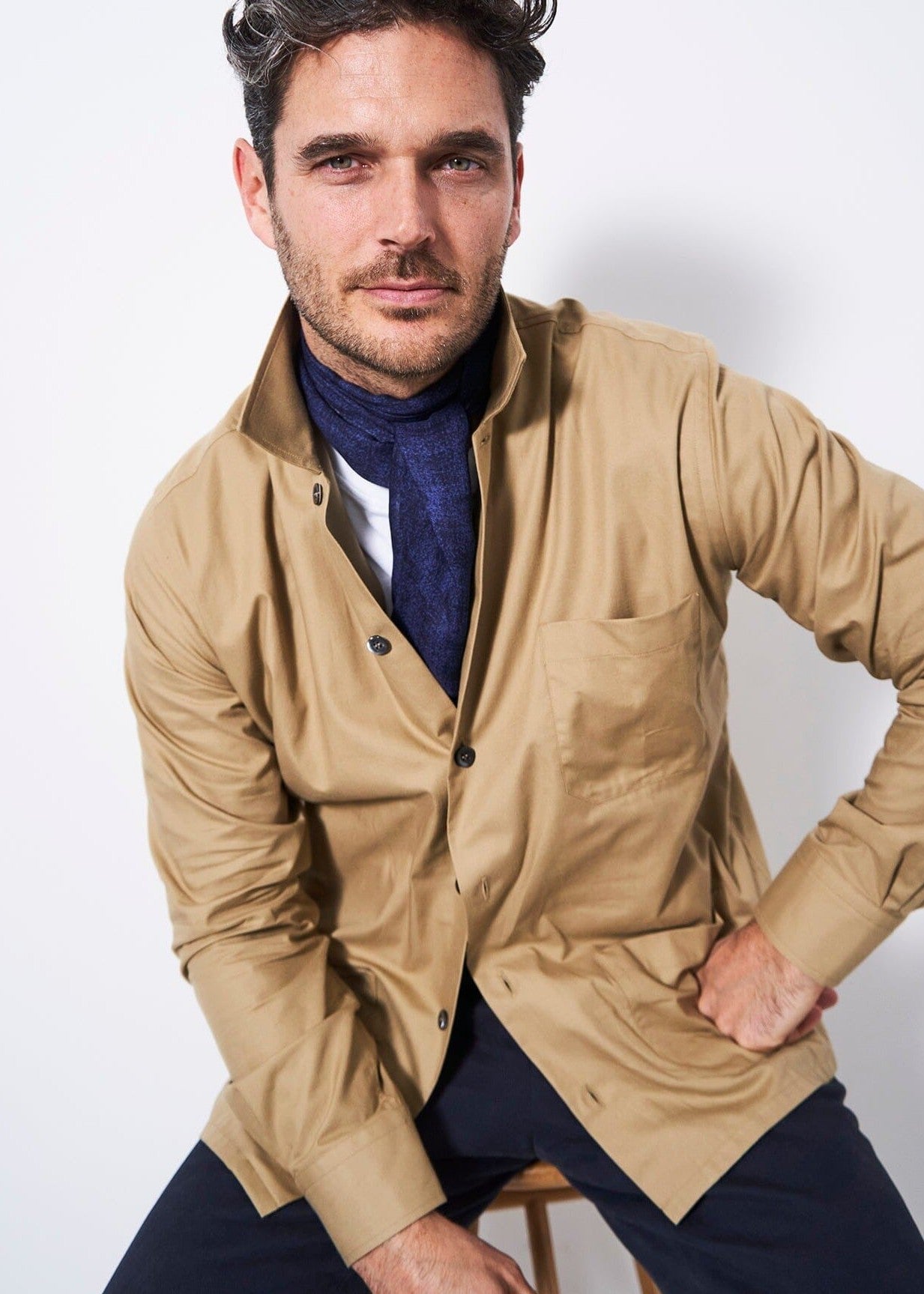 Regenerative Cotton Khaki Shirt Jacket