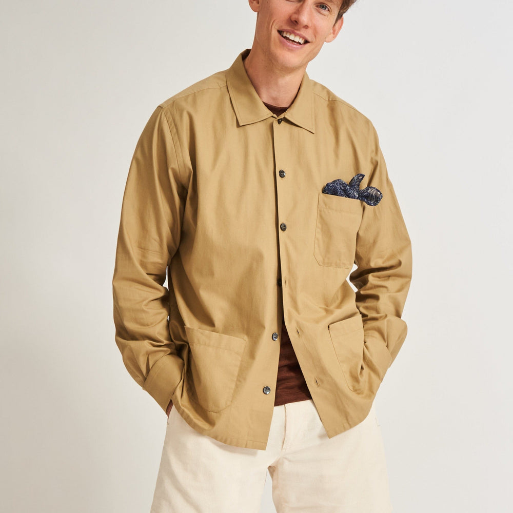 Regenerative Cotton Khaki Shirt Jacket