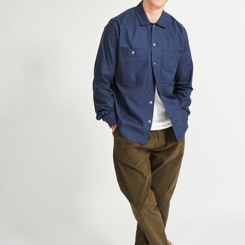 Regenerative Cotton Navy Double Pocket Shirt