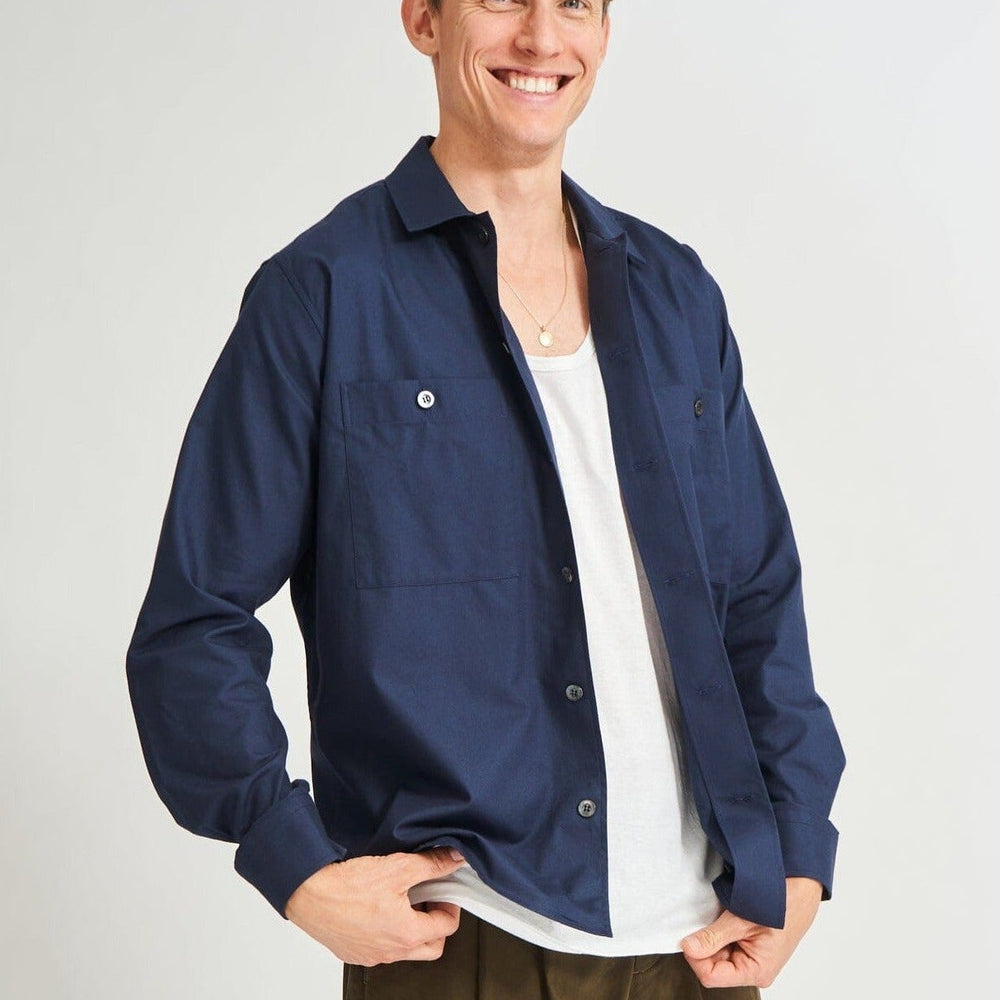 
                  
                    Regenerative Cotton Navy Double Pocket Shirt
                  
                