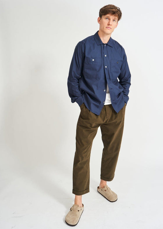 Regenerative Cotton Navy Double Pocket Shirt