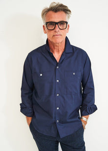  Regenerative Cotton Navy Double Pocket Shirt