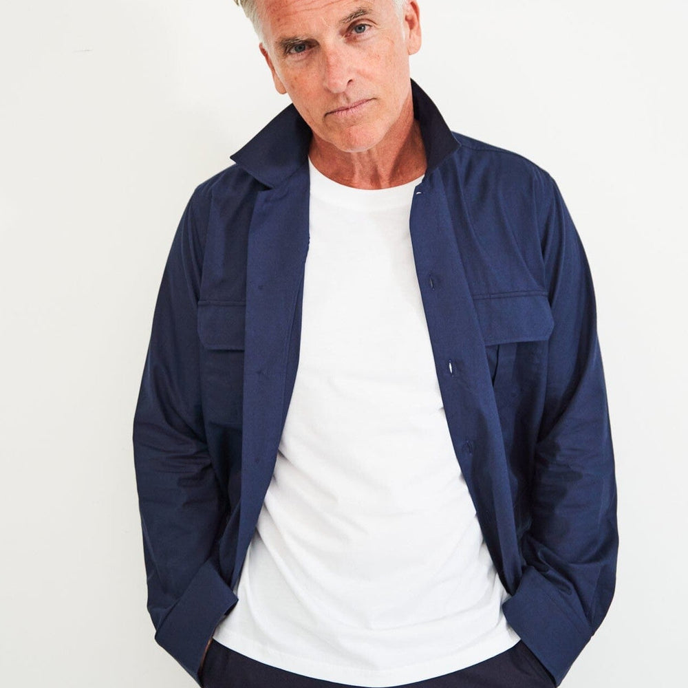 
                  
                    Regenerative Cotton Navy Overshirt
                  
                