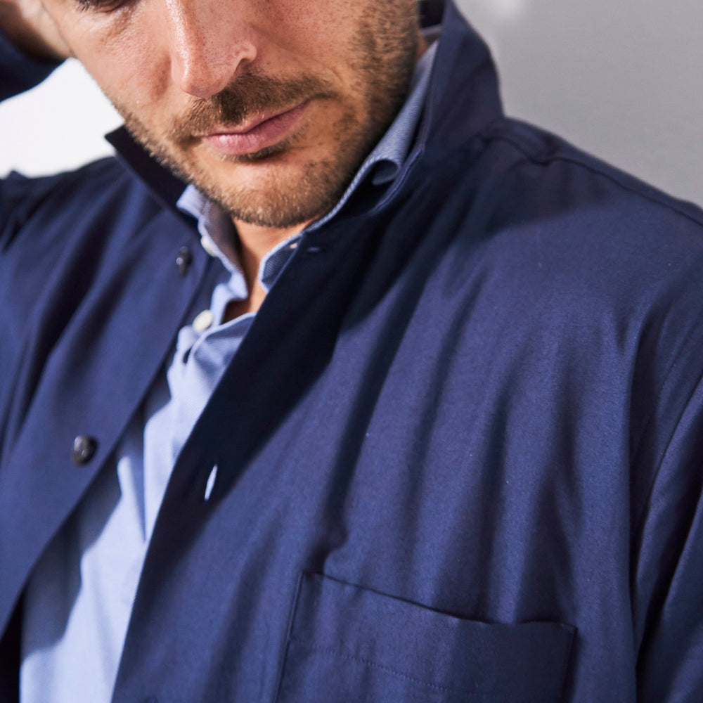 
                  
                    Regenerative Cotton Navy Shirt Jacket
                  
                